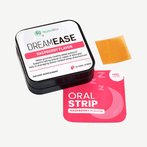 DreamEase raspberry melatonin & botanicals for deep, restorative sleep and energized mornings.