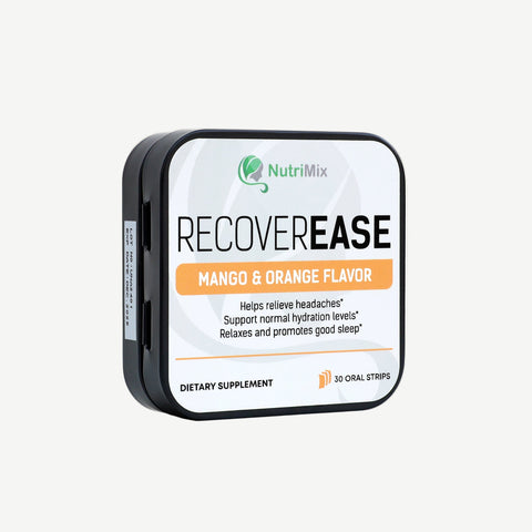 RecoverEase mango‑orange strips for rapid muscle recovery, fatigue reduction & inflammation defense.