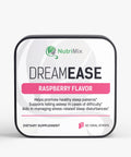 Packaging of NutriMix DreamEase Raspberry Flavor dietary supplement on a white background
