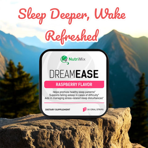 DreamEase sleep support strips – fast-acting relaxation for a restful night's sleep.