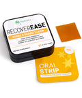 RecoverEase mango‑orange dissolvable strips for fast muscle recovery and inflammation relief.