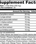 DreamEase Supplement Facts panel listing serving size, servings per container, and active ingredients.